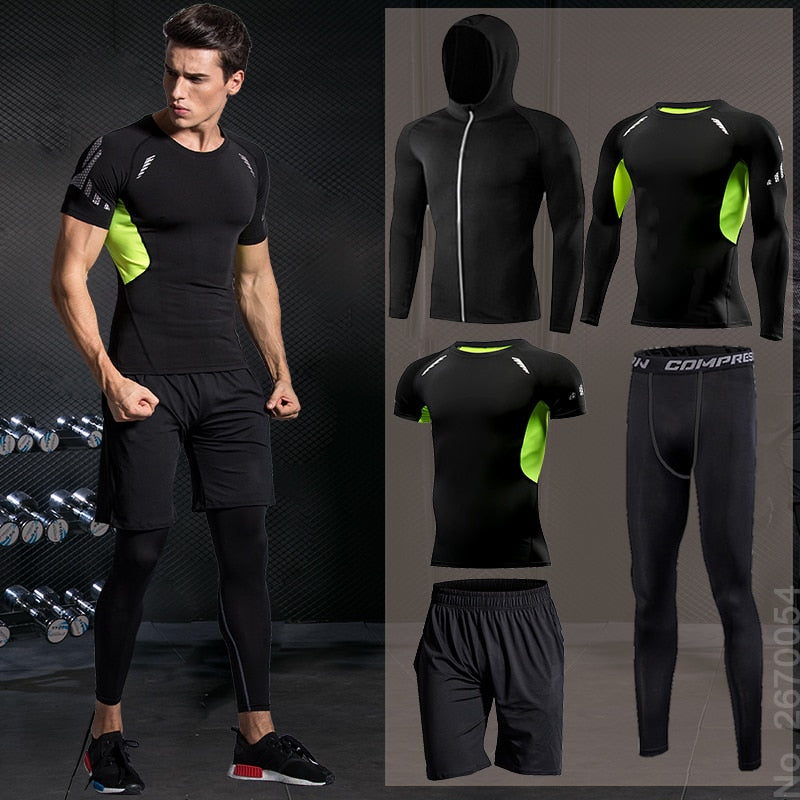 Men Sportswear Compression Suits Gym Clothes Sports Fitness