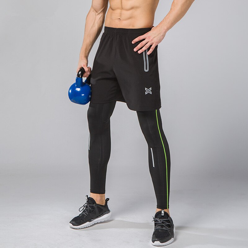 Men Running Pants GYM Fitness Compression Tights 3/4 Sports Pants Football  Basketball Soccer Shorts Jogger Short Leggings