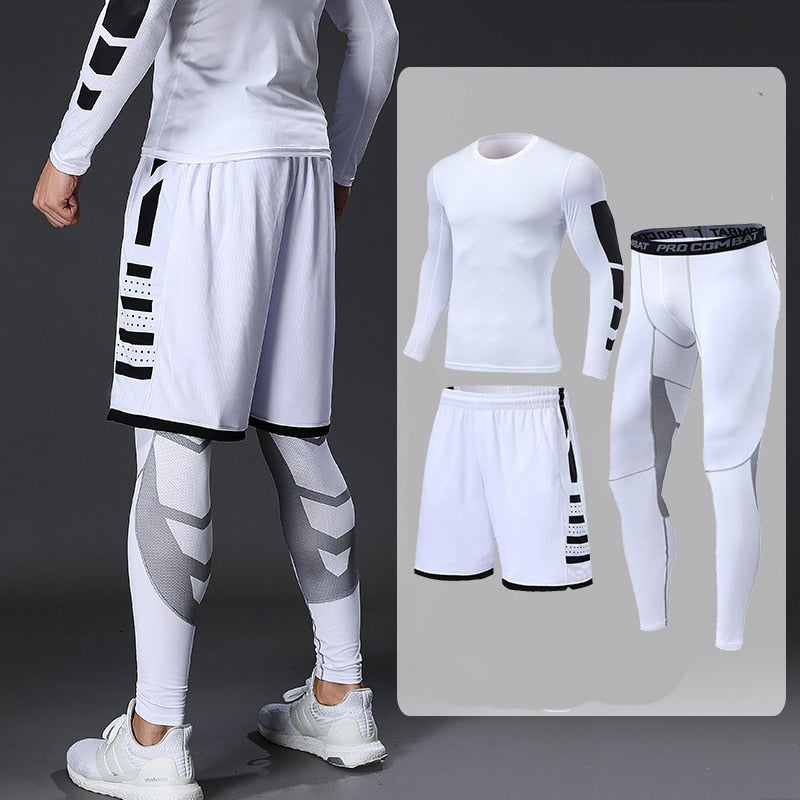 Festnight Men 2pcs Workout Clothes Set Quick Dry Long Sleeve Compression  Shirt and Pants Set Fitness Gym Sports Running Suits price in Saudi Arabia,  Saudi Arabia