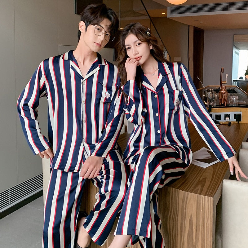 Silk Home Clothes Nightwear, Womens Silk Pajamas Couple