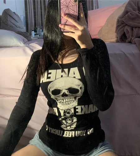 Gothic Street Print Tshirt y2k Aesthetic Hip Hop Sleeveless Vest Rock Vintage Women Clothes Anime Harajuku Tee