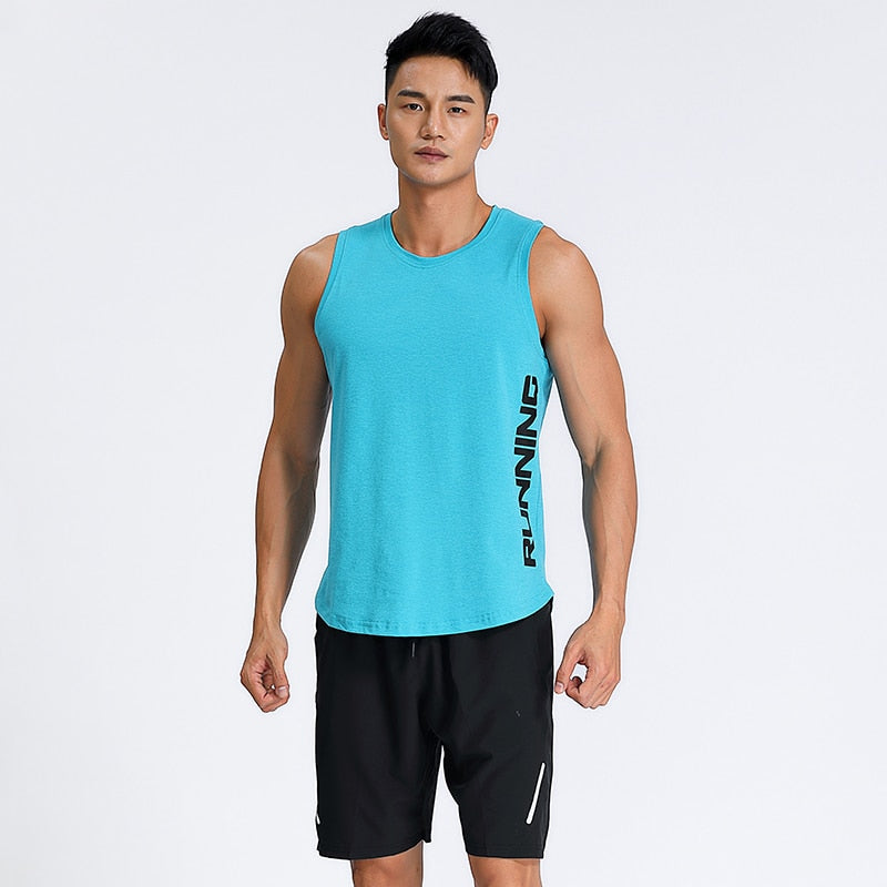 Men's Sport Running Suits Summer Fitness Sportswear Gym Clothing Sets Sleeveless Vest Shorts 2PCS Jogger Tracksuit