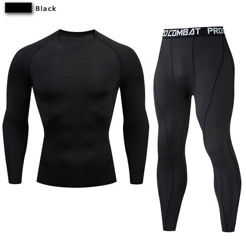 Load image into Gallery viewer, Men&#39;s Compression Sportswear Suit GYM Tight Clothes Yoga Sets Workout Jogging MMA Fitness Clothing Tracksuit Pants Sporting
