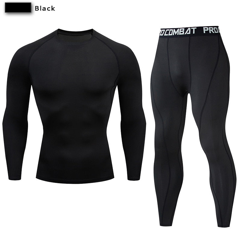 Men's Compression Sportswear Suit GYM Tight Clothes Yoga Sets Workout Jogging MMA Fitness Clothing Tracksuit Pants Sporting