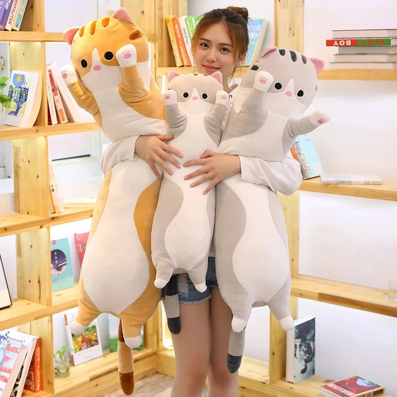 Giant 130cm Anime Cat Koala Creative Long Soft Toys Office Lunch Break Nap Sleeping Pillow Cushion Stuffed Gift Doll for Kids