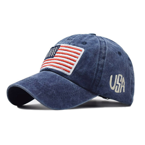 Load image into Gallery viewer, Women Baseball Cap Summer Denim Hats Men Spring USA Letter Flag Embroidery Baseball Hats Cotton Outdoor Vintage Visor Casual Cap
