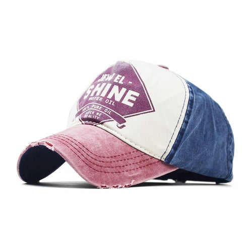 Load image into Gallery viewer, Patchwork Baseball Cap Women Summer Denim Hats Men Spring Printed Baseball Hats Cotton Outdoor Vintage Hole Visor Casual Cap
