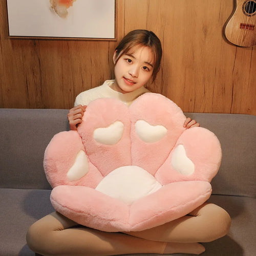 Load image into Gallery viewer, 2 Sizes Kawaii Plush Bear Paw Mat Cute Animal Bear Cat Foot Pillow Heart Plush Cushion Stuffed Soft Toys for Home Decor Gifts
