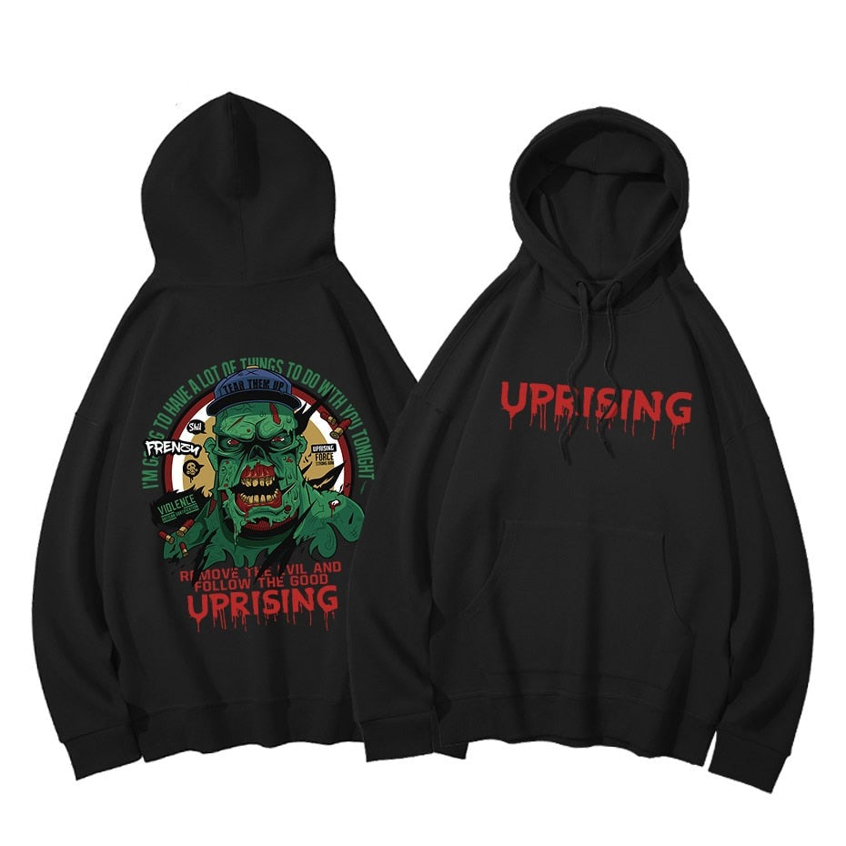 Hoodies, Sweatshirts new Hip-hop street fashion personality tree monster angry long-sleeved summer large size cotton