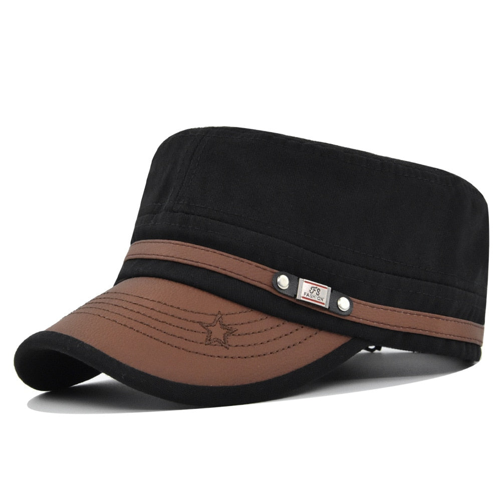 Fashion Cotton Women's Military Hats Men's Cap Flat Top Adjustable Military Cap Baseball Caps  Adult Dad Hat
