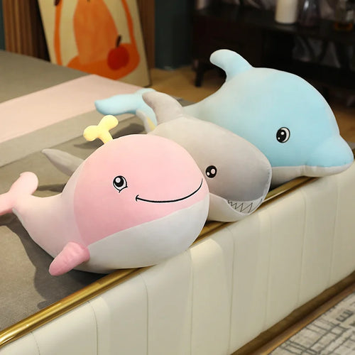 Load image into Gallery viewer, 1pc 30CM  Kawaii Shark/Dolphin/Whale Plush Toys Lovely Stuffed Soft Animal Pillow Dolls for Children Girls Lovely Christmas Gift
