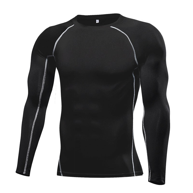 Men Compression Running T Shirt Fitness Tight Long Sleeve Sport Tshirt Training Jogging Shirts Gym Sportswear Quick Dry Rashgard