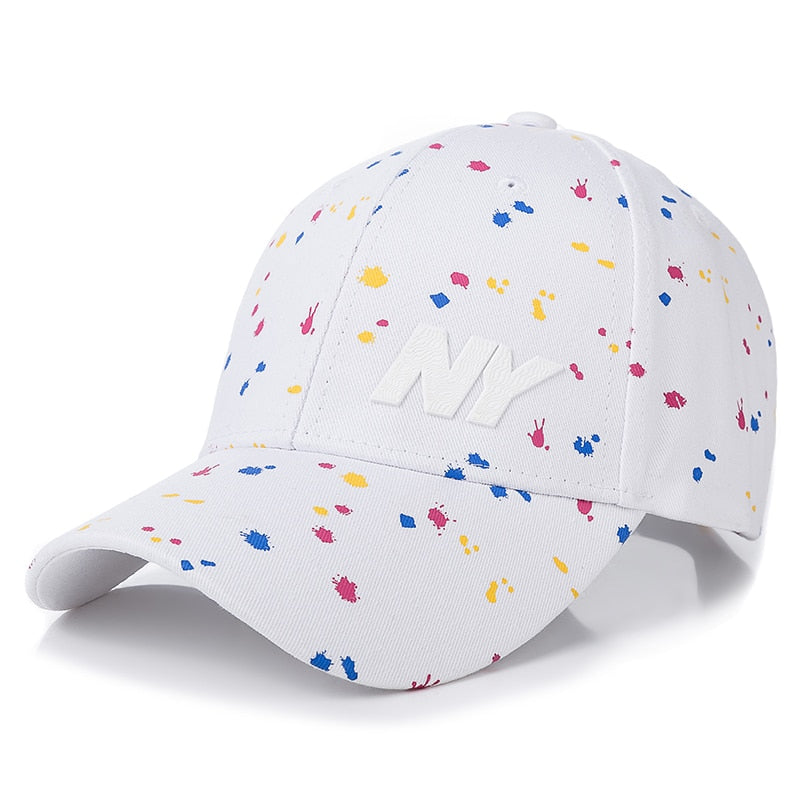 Women Cap Fashion NY Letter Patch Baseball Cap Female Polka Dot Printing Casual Adjustable Outdoor High Quality Hat Cap