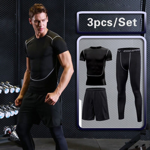 Load image into Gallery viewer, Men&#39;s Tracksuit Sport Suit Gym Fitness Compression Sports Clothing Outdoor Running Set Training Jogging Tight Sportwear Dry Fit
