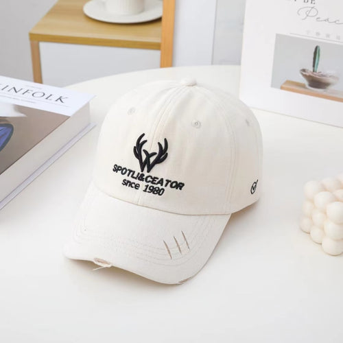 Load image into Gallery viewer, Fashion Women Cap Kpop Style Antlers Embroidery Bright Baseball Cap For Women High Quality Female Streetwear Sports Hat
