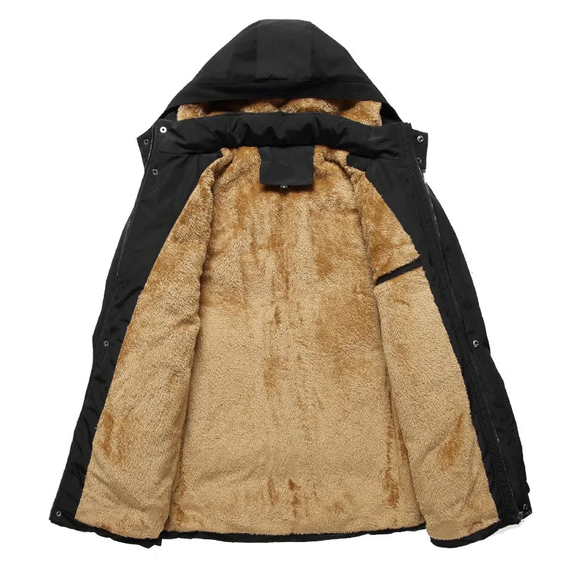Winter padded coat men's jacket Winter Parkas Male Fur Trench Thick Overcoat men's Korean style Hooded slim-fit plus size jacket