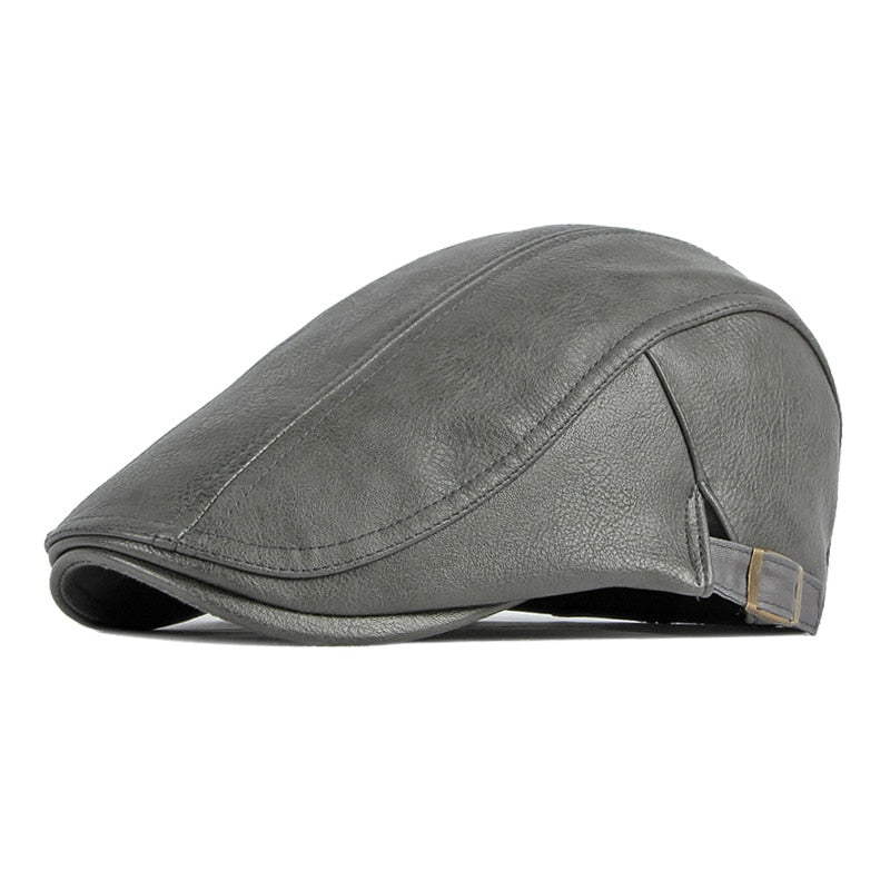 Solid PU Leather Berets Fashion Men's Caps Keep Warm Women Women's Winter Hat Beret Cap Trucker Hats for Adult