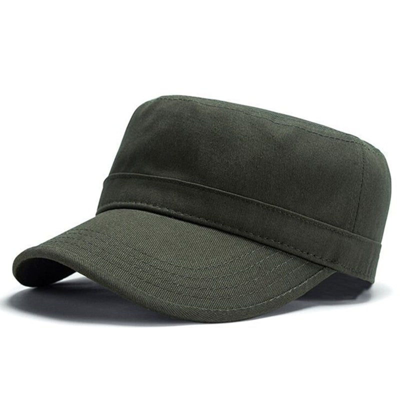 Solid Flat Top Military Cap Brand Baseball Caps Men Women Cotton Snapback Hats Bone Casquette High Quality Army Cap