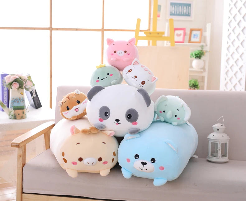 high Quality 60cm  Adorable Dinosaur Pig Cat Bear Plush Toy Soft Cartoon Panda Hamster Elephant Stuffed Doll Baby Pillo