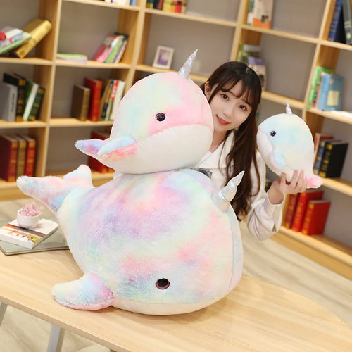 Load image into Gallery viewer, 28cm Stuffed Ocean Sea Animals Rainbow Whale Doll Soft Plush Animal Toy For Children Christmas Gift kid Brinquedos
