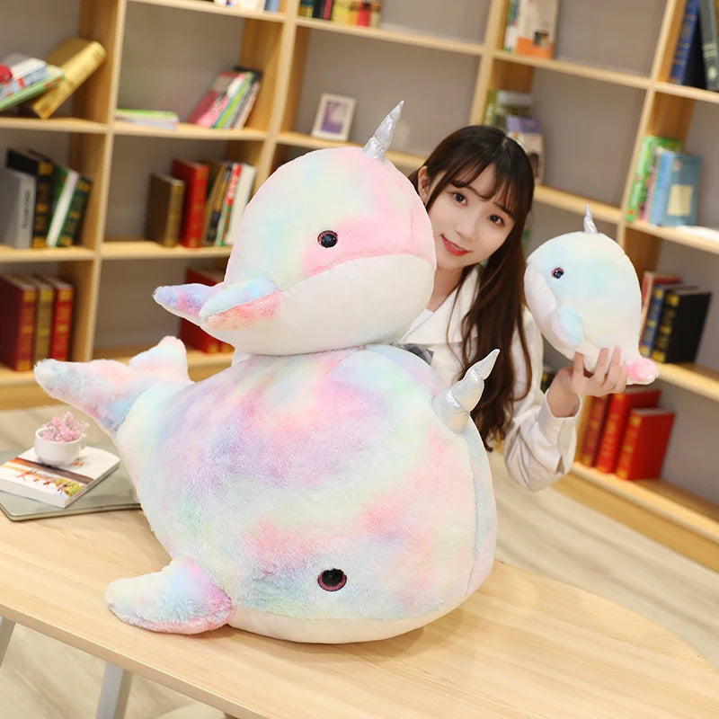 High Quality 45cm Stuffed Ocean Sea Animals Rainbow Whale Doll Soft Plush Animal Toy For Children Christmas Gift kid Brinquedos