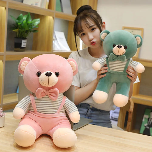 Load image into Gallery viewer, 30cm green&amp;pink Teddy Bear Stuffed Plush Toys Cute Dress Dolls Birthday Gifts For Kids Wedding Party Decor
