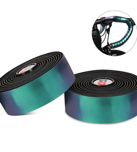 Road Bike Handlebar Tape Reflective Dazzle Shockproof Bike Cycling Bar Tape Wrap With Bar Plugs Bicycle Accessories