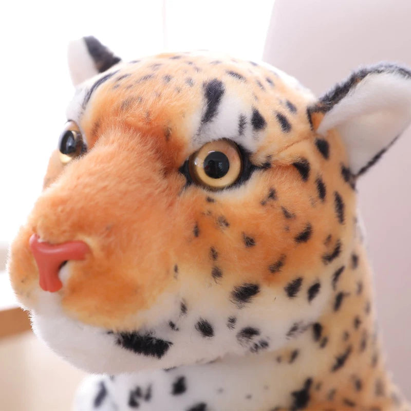 Huge Lifelike Tiger Leopard Plush Toys Stuffed Soft Wild Animals Simulation White Tiger Jaguar Doll Children Kids Birthday Gifts