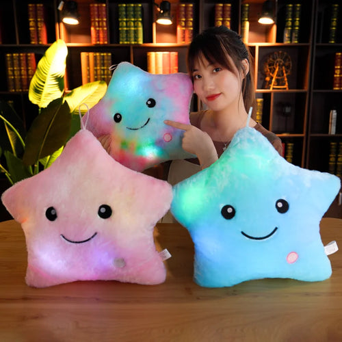 Load image into Gallery viewer, 1pc 40CM Luminous Star Pillow Led Light Pillow Plush Pillow Hot Sale Toys Colorful Stars Kids Toys Birthday Gifts For Kids
