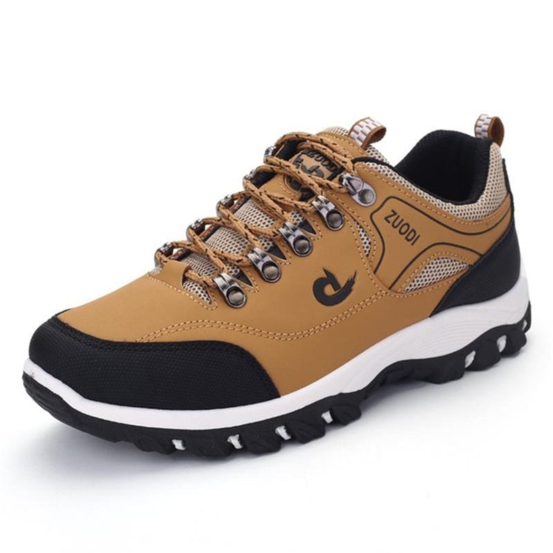 Spring Autumn Breathable Light Men's shoes Wearable Hiking Sneakers Non-slip Quality Leather Casual Shoes Big Size 39-47