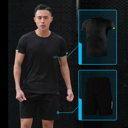 Load image into Gallery viewer, Running T Shirt Sport GYM Tshirt Short Sleeve Football Basketball Tennis Shirt Quick Dry Fitness Sports Set Suits Sportswear
