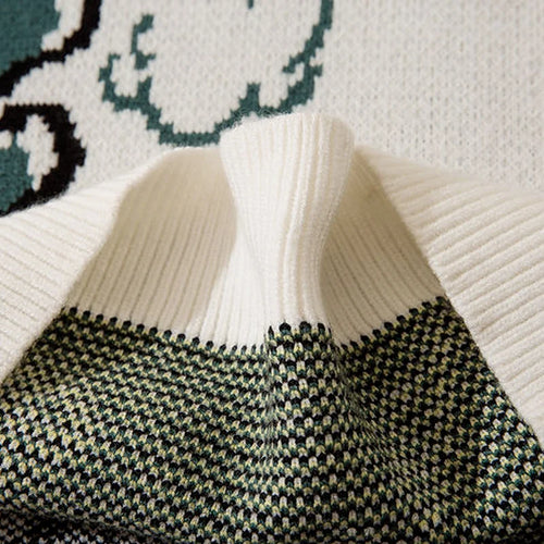 Load image into Gallery viewer, Knitted Sweater Vest Women Men Vintage Dinosaur Jacquard Waistcoat Female 2025 Loose Y2k All-match Pullover Vests
