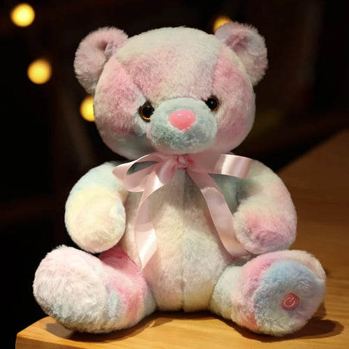 Load image into Gallery viewer, New 28cm Glowing Teddy Bear Plush Toys Colorful Luminous Light Up Stuffed Animal Soft Doll LED Pillow Christmas Gift for Kids
