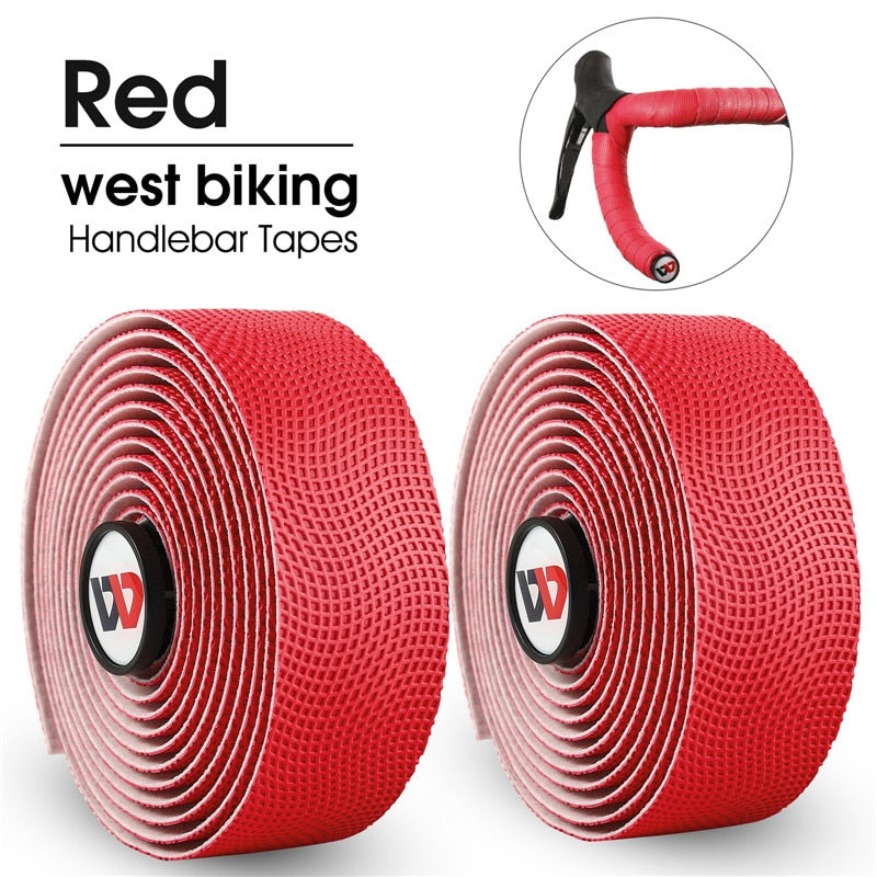 Soft Bike Handlebar Tape EVA Shock Absorption Bicycle Handlebar Tape Anti-slip Cycling Wrap End Plug Accessories