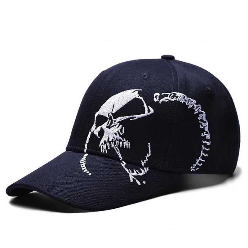 Embroidered Skull Cap For Men Cotton Sports Baseball Caps Fashion Black Pattern Women Snapback Army Male Cap Hip Hop Bone