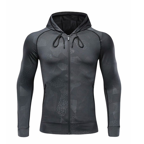 Load image into Gallery viewer, Men Fitness Sport Jacket Gym Running Hoodies Male Sportswear Workout Coat Jogging Hooded Shirt Outdoor Sweatshirt MMA Dry Fit
