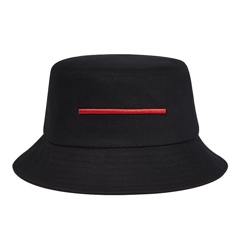 High Quality Bucket Hats For Women Solid Black Summer Hat Men's Panama Hat 100% Cotton Flat Top Sun Fisherman Cap 59cm