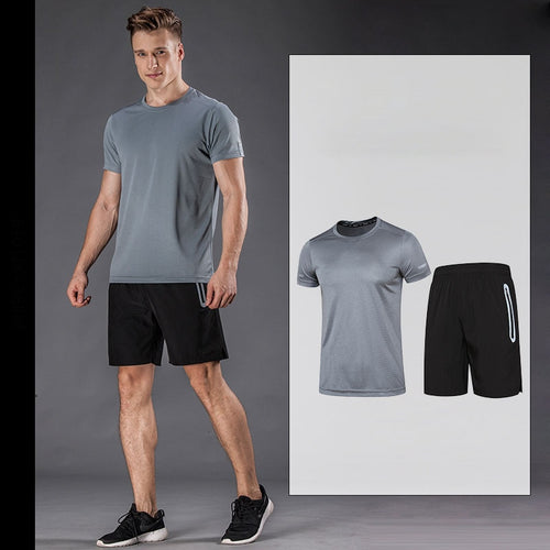 Load image into Gallery viewer, Running T Shirt Sport GYM Tshirt Short Sleeve Football Basketball Tennis Shirt Quick Dry Fitness Sports Set Suits Sportswear
