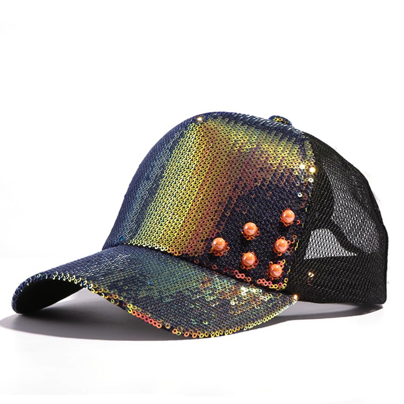 Fashion Women'S Rhinestone Hats Diamond Sun Cap Swag Casquette Snap Back Gorras Solid color Summer Baseball Caps Girl