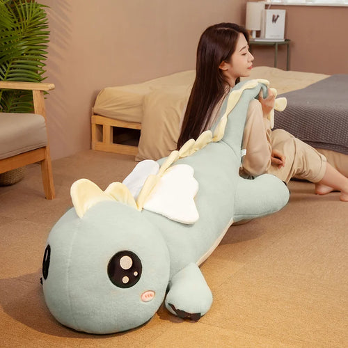 Load image into Gallery viewer, 90-130cm Giant Size Angel Dinosaur Plush Toys Cute Cartoon Dinosaur with Wings Animal Pillow Stuffed Soft Dolls for Children
