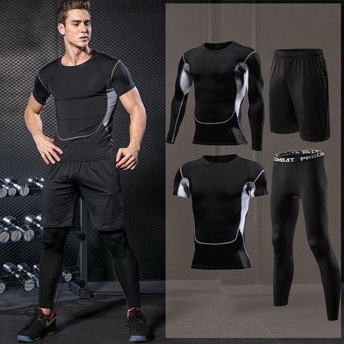 Load image into Gallery viewer, Men Running Compression Sportswear Suit Football Basketball Cycling Fitness Sport Tight Sweatshirt Clothing Set Outdoor Hoodies
