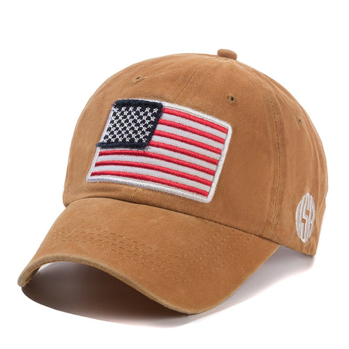 Load image into Gallery viewer, Unisex Washed Cotton Vintage Cap High Quality American Flag Embroidery Baseball Cap Men And Women Outdoor Sports USA Hats
