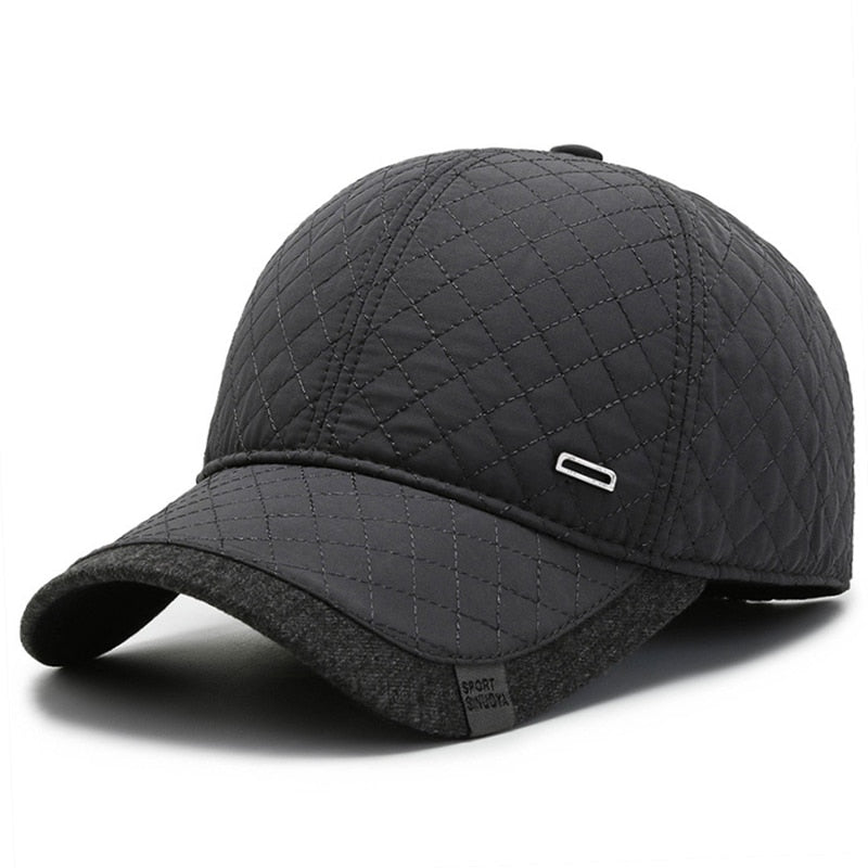 Warm Winter Caps for Men Women Cotton Baseball Cap Male Snapback Hats with Earflaps Plus Thick Velvet Bone Trucker Hat