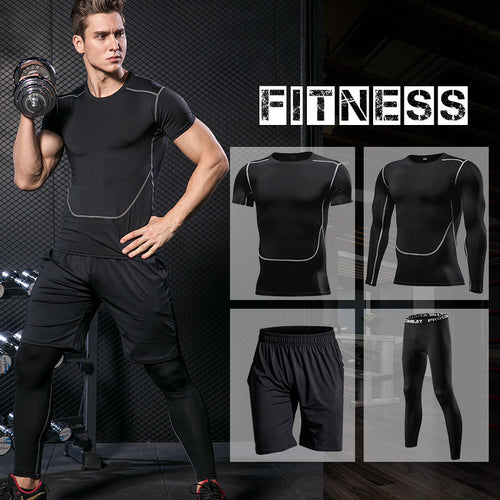 Load image into Gallery viewer, Men&#39;s Tracksuit Sport Suit Gym Fitness Compression Sports Clothing Outdoor Running Set Training Jogging Tight Sportwear Dry Fit
