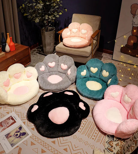 New Style 50/60cm Bear Cat Paw Plush Seat Cushion Ins Lovely Home Decoration Floor Mat Stuffed Soft Chair Rest Cushion Dolls