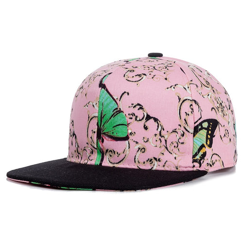 Load image into Gallery viewer, Women Cap Fashion Cotton Butterfly Flower Digital Printing Baseball Cap Female Outdoor Street Hip Hop Snapback Hat
