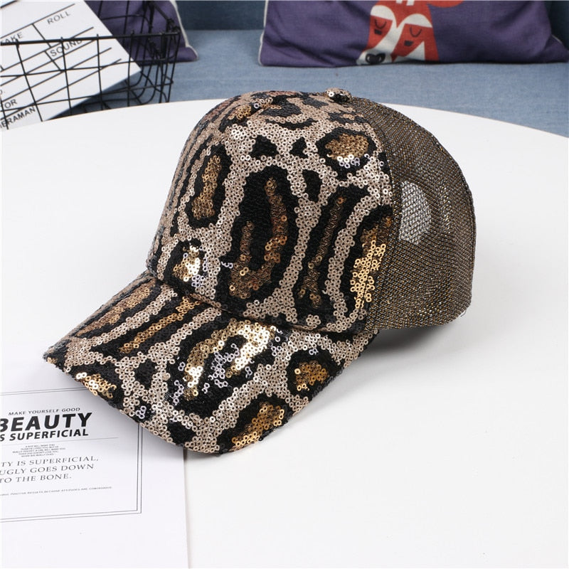 Sports Cap Sanpback ladies embroidered baseball caps sequins fashion casual curved hats girls can adjust hip hop hat