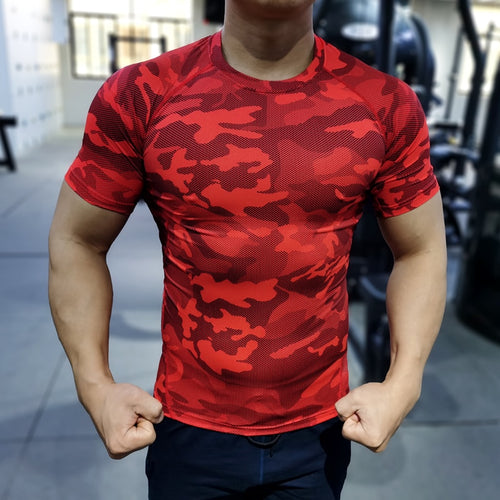 Load image into Gallery viewer, Men Running Compression T-shirt Short Sleeve Sport Tees Gym Fitness Sweatshirt Male Jogging Tracksuit Homme Athletic Shirt Tops

