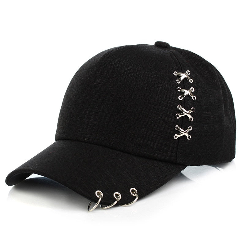 Punk Gorras Bone Masculino Feminino Beisbol Hip Hop Baseball Caps Creative Unisex Creative Piercing Ring Baseball Cap