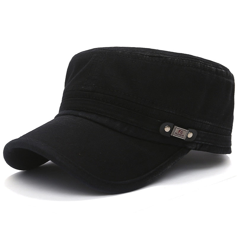 High Quality Cotton Military Hats For Men Women Flat Top Caps Gorra Casquette Homme Fashion Bone Trucker Hat